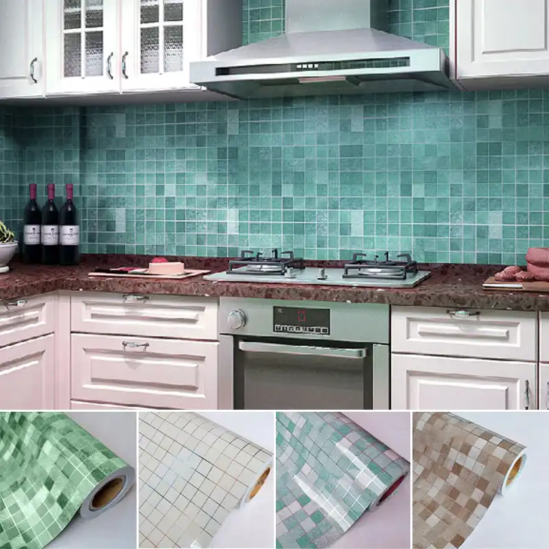 Waterproof Self Adhesive Mosaic Wall Paper Tile Sticker Contact Paper Bathroom High End 3d Self Adhesive Geometric Wall Sticker