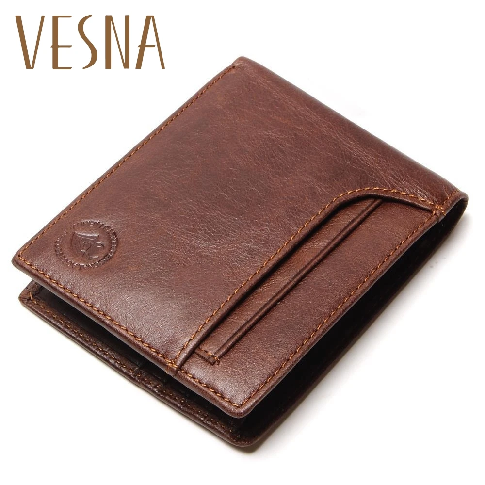 Новый стильный мужской кошелек Vesna TAUREN с RFID-блокировкой двойного сложения из