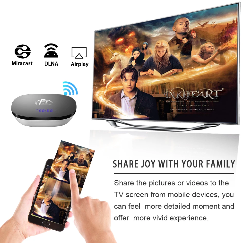 A95x F1 Smart Box Tv Android 8 1 tv box Amlogic S905w 4 core 2 gb 16 Suppot H.265 k ГГц Wi Fi медиаплеер PK R69|ТВ-приставки