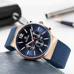 Топ Элитный бренд для мужчин полный Нержавеющая сталь сетка ремень бизнес часы для мужчин кварцевые Дата часы для мужчин наручные