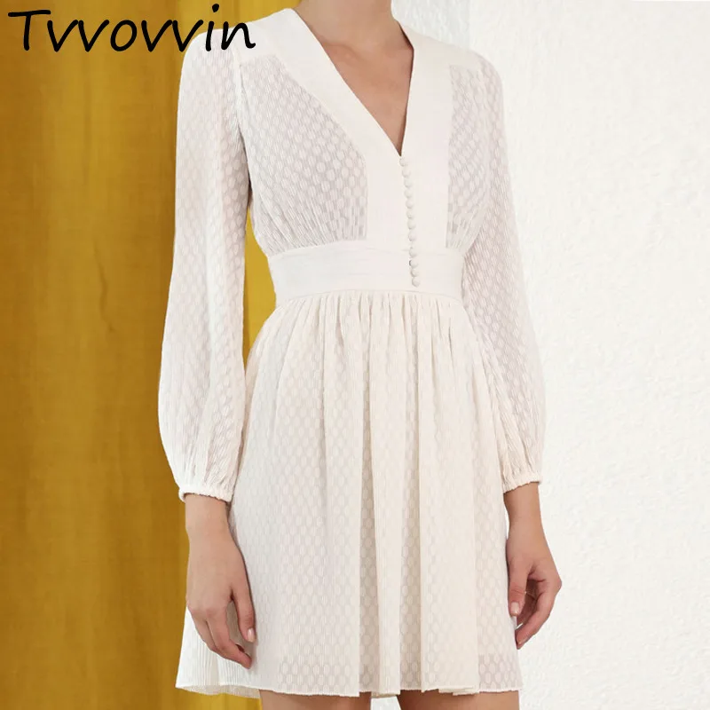 

TVVOVVIN 2019 New Spring Women Clothing Street High Quality Court Styles Female Party Sleeve Waist Solid Color E319