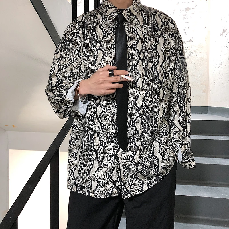 Новая Корейская версия Гавайская тонкая длинная рубашка мужская клетчатая печать уличная мода Япония Стиль Серый