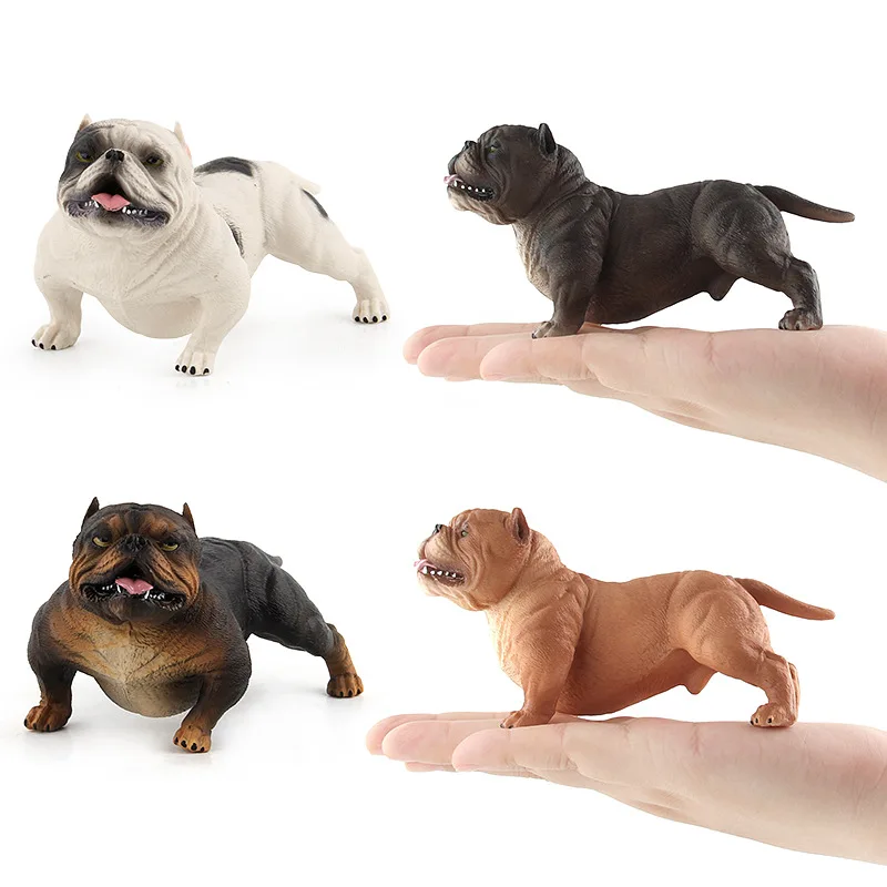 Cross-Border Hot 13 Cm Simulation Bulldog 6 A Bully Dog Solid Plastic Animal Model Ornaments Toys