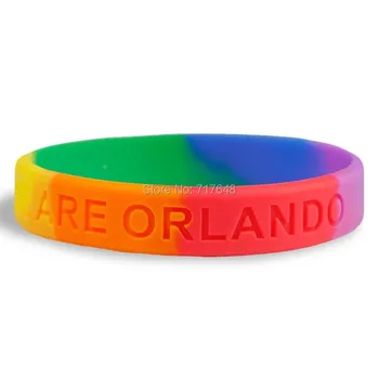 

100pcs Orlando Pride wristband silicone bracelets free shipping by epacket A