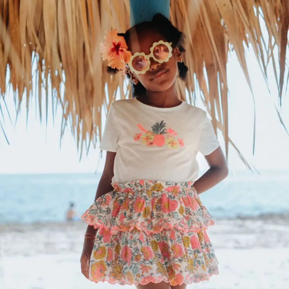 

Minichose Series Summer Girl Skirt Lace Mini Skirt Small Floral Skirt Style Embroidery Skirt