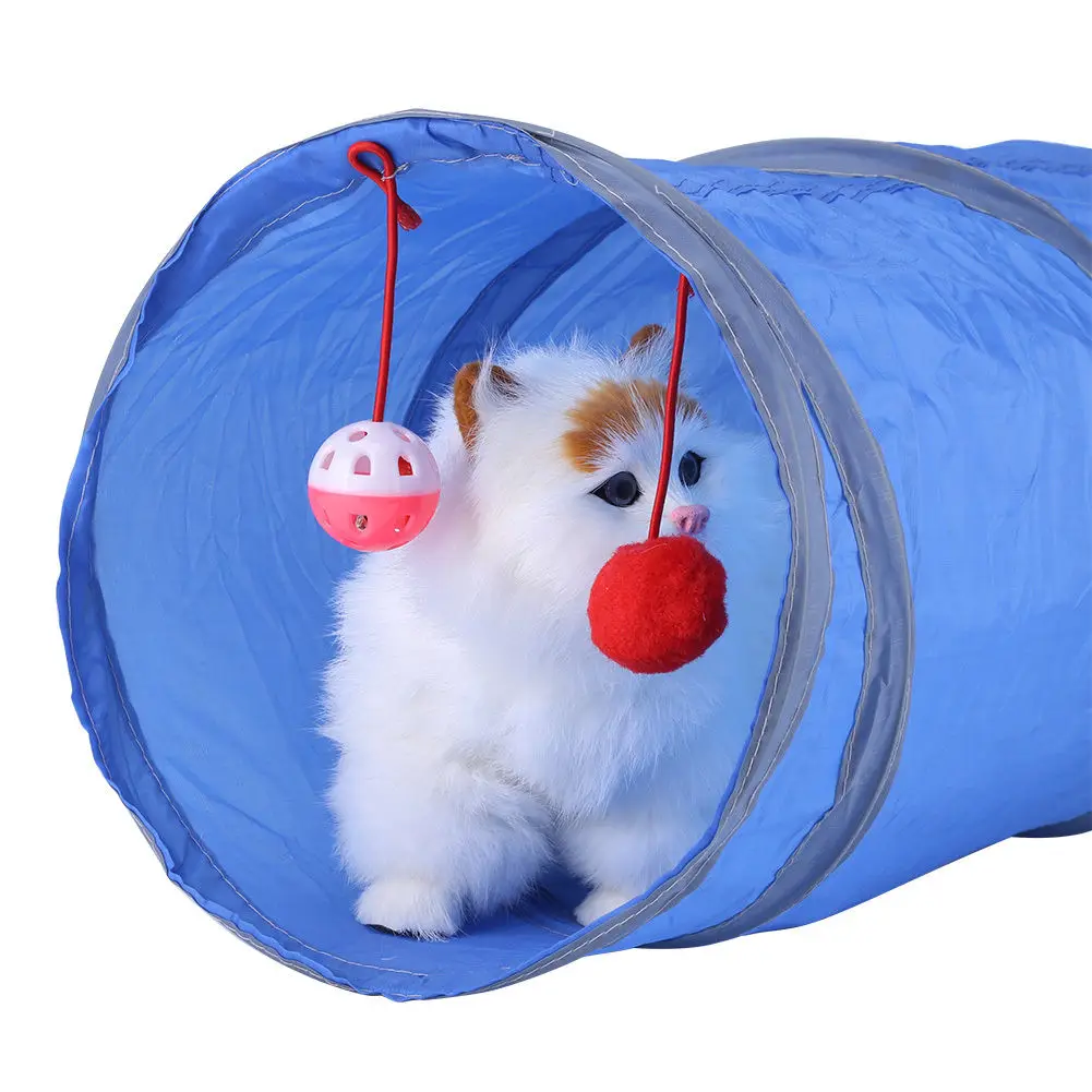 Полиэстер свет синий и красный цвета котенок питомец игрушка «туннель» Игры труба туннеля Новый