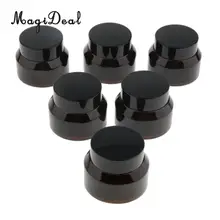 6 шт стеклянная Пустая банка с черной винтовой верхней крышкой для косметического макияжа образец лосьона крем бальзам для губ искусство ногтей тени для век