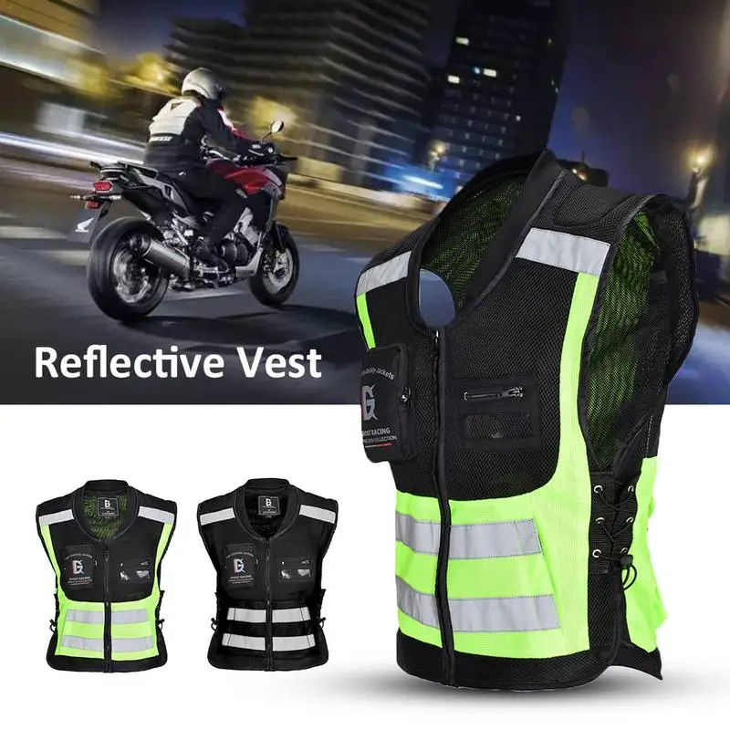 

Motorcycle Reflective Sleeveless Jacket Safety Protection Reflective Running Cycling Vest Ultra Light Comfortable