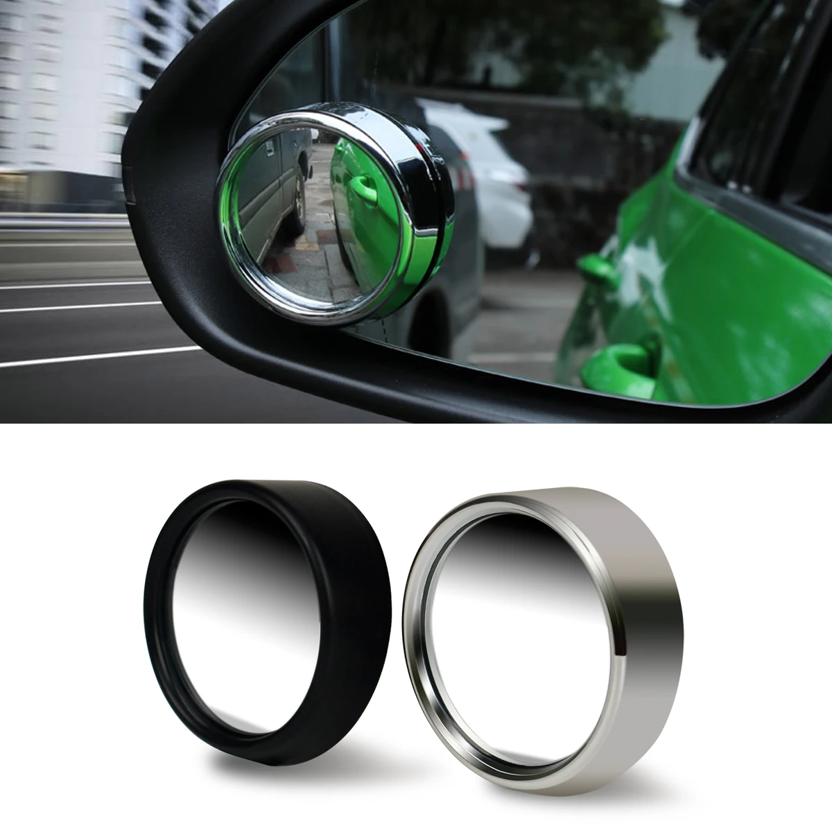 

2pcs Wide Angle Side Round Convex Mirror Car Vehicle Blind Spot HD 360 Degree Rearview Mirrors Auto Park Accessories