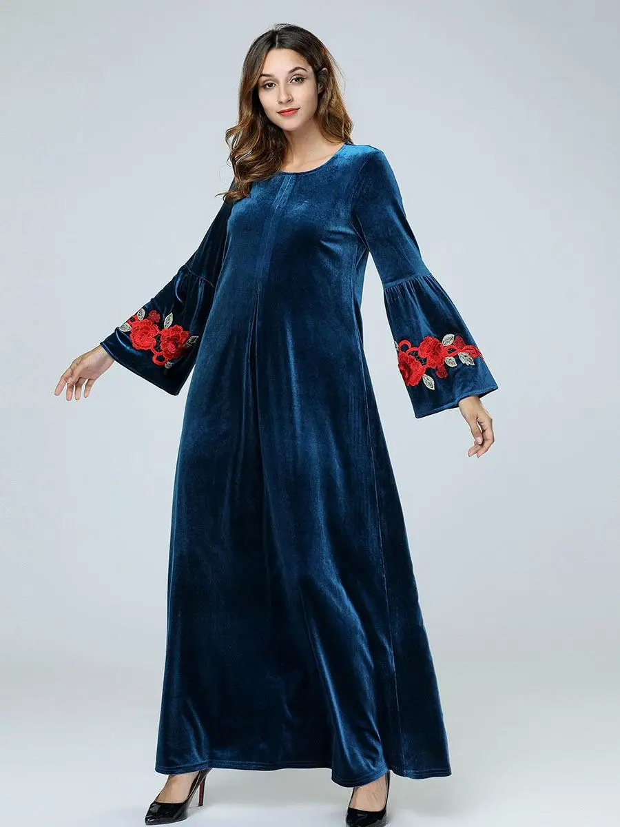 velvet bell sleeve dress