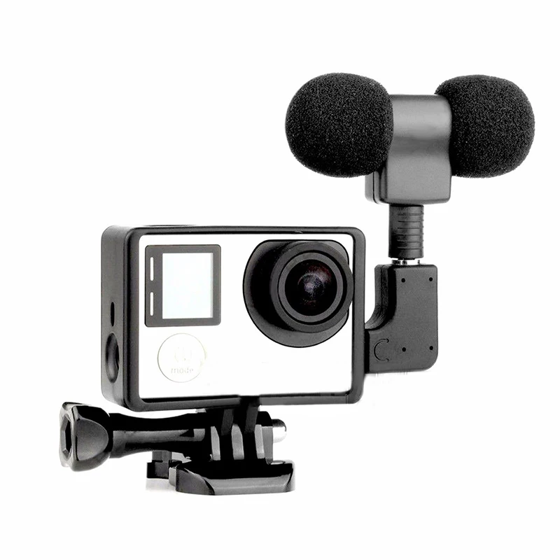 Рамка Корпус + внешний микрофон адаптер Комплект для GoPro Hero 3 4|Микрофоны| |
