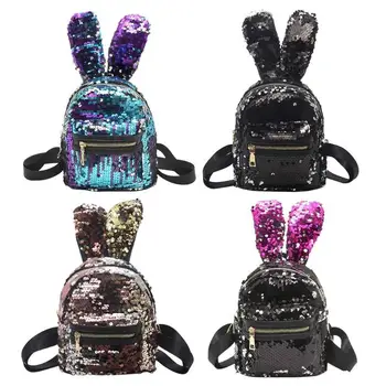 

Mini Shining Sequins Backpack Rabbit Ear Shoulder Bags for Women Baby Girls Children Cute Blingbling Lovely School Backpack