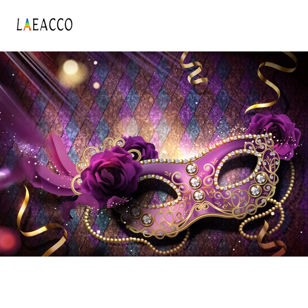

Laeacco Carnival Party Mask Rose Black Backdrop Photography Backgrounds Photographic Backdrops For Photo Studio