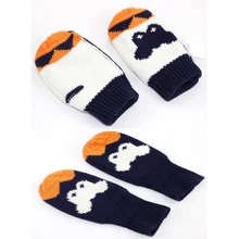 Новые осенние детские милые варежки для мальчиков, теплые зимние перчатки с рисунком для малышей