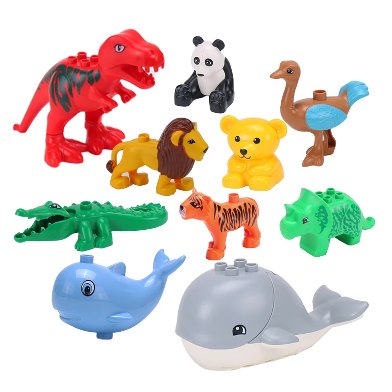 Big Building Blocks Animals Series Model Figures Toys For Kids Children Large Bricks Toys Compatible Duploed Legoed