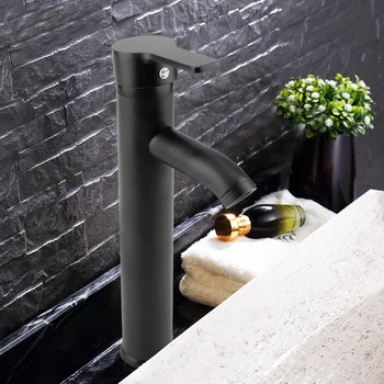 

New European Style Stainless Steel Black Basin Mixer Tap Hot Cold Washbasin Sink Faucet for Bathroom Toilet