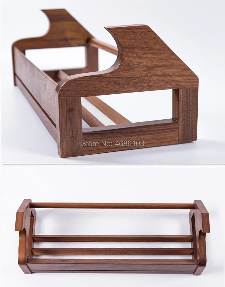 High-End Solid Black Walnut Wood Desktop Bookshelf CD Holder Rack Media Storage CD Rack Stackable Organizer-Holds 40 CDs