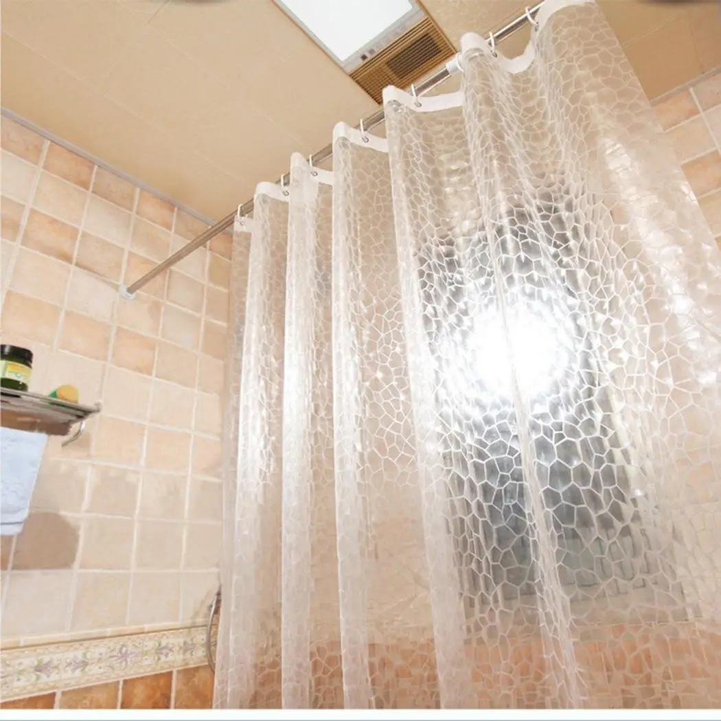 

Durable Waterproof Mildewproof Solid Shower Curtain Bathroom 3D White Partition Curtain Waterproof,