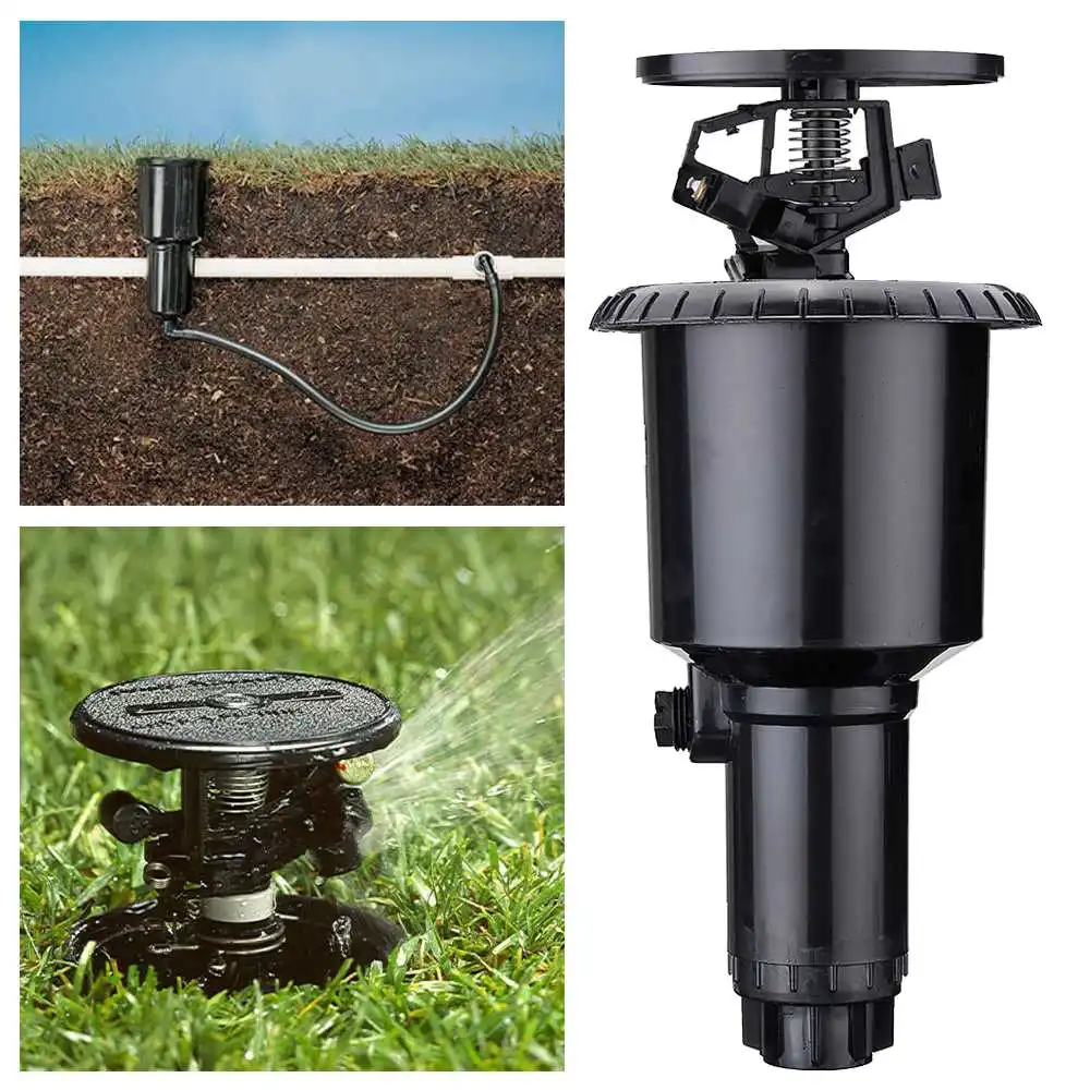 

1/2 and 3/4 inch 360 Rotate Garden Under Surface Irrigation Sprinkle Plastic Popup Lawn Watering Double interface Sprinkler