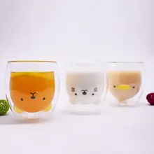 Новое 250 мл креативное трехмерное двойное стекло зверушки в подарок чашка Термостойкое стекло для сока молока красное вино кофейная чашка