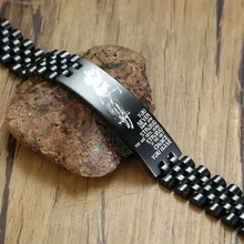 15 мм, мужские черные часы, браслет, нержавеющая сталь, персонализированная гравировка, вы никогда не знаете, насколько крепкий бразильский браслет 8,46 дюйма