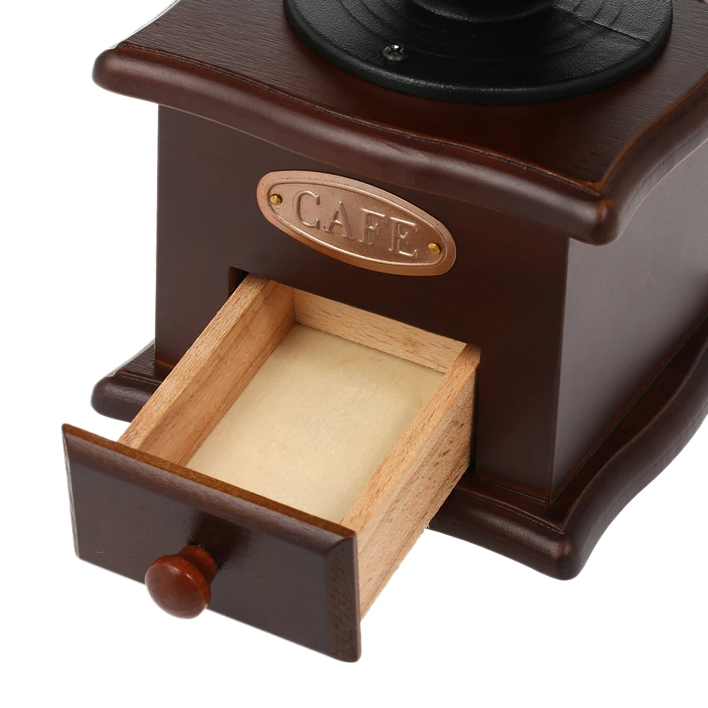 Ручная кофемолка антикварная кофейная мельница чугунная ручная кофемолка с настройками помола и выдвижным ящиком