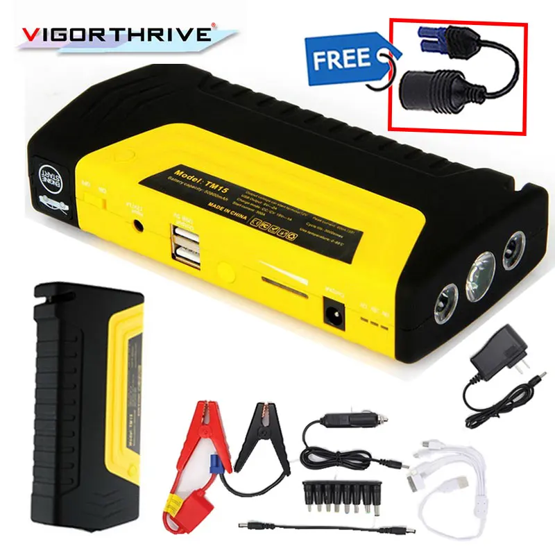 Comprar 12V gasolina diésel Mini Emergency Car Jump Starter banco de energía portátil dispositivo de inicio cargador de coche para el coche de la batería del coche Booster 600A