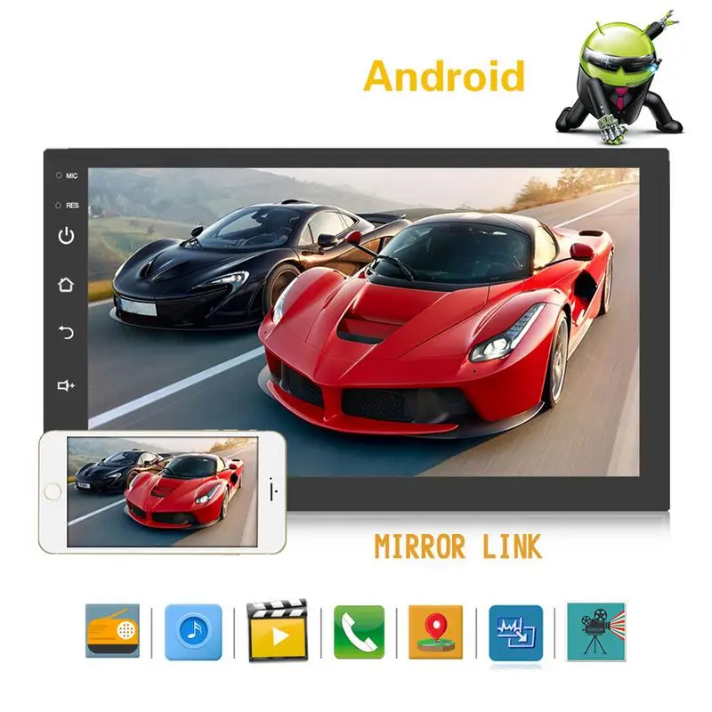 

2 Din 7" Android Universal Car Radio Multimedia Player Bluetooth GPS Navigation Car Stereo Mirror Link FM Rds Wifi DAB Headunit