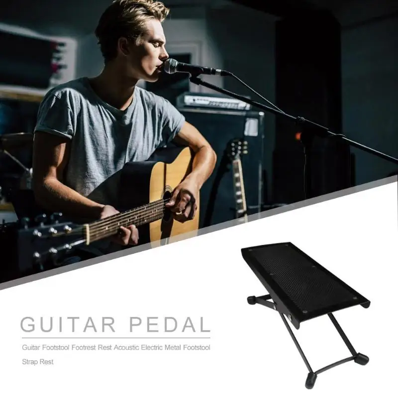 Foldable Guitar Pedal Anti-Slip Guitar Foot Rest Stool 4 Adjustable Height Levels Black Guitar Accessories Parts Foldable Guitar Pedal Anti-Slip Guitar Foot Rest Stool 4 Adjustable Height Levels Black Guitar Accessories Parts