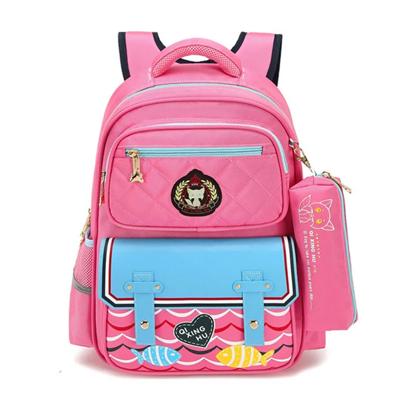 

New Quality Children School Bags For Girls Boys Waterproof Primary School Orthopedic Backpack Kids Bag With Pencil Bag Mochila