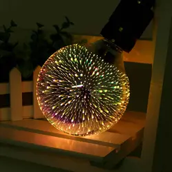 4 Вт красочные 3D светодио дный лампы Рождество светодио дный фейерверк света декоративные лампы накаливания освещение праздника вечерние