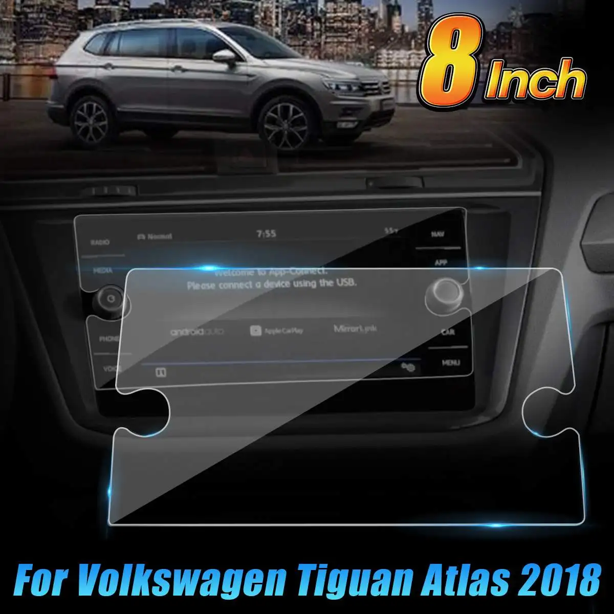 

8 Inch Car GPS Screen Film Protector Navigation LCD Tempered Film For VW Tiguan Atlas For Volkswagen Tiguan (2018)