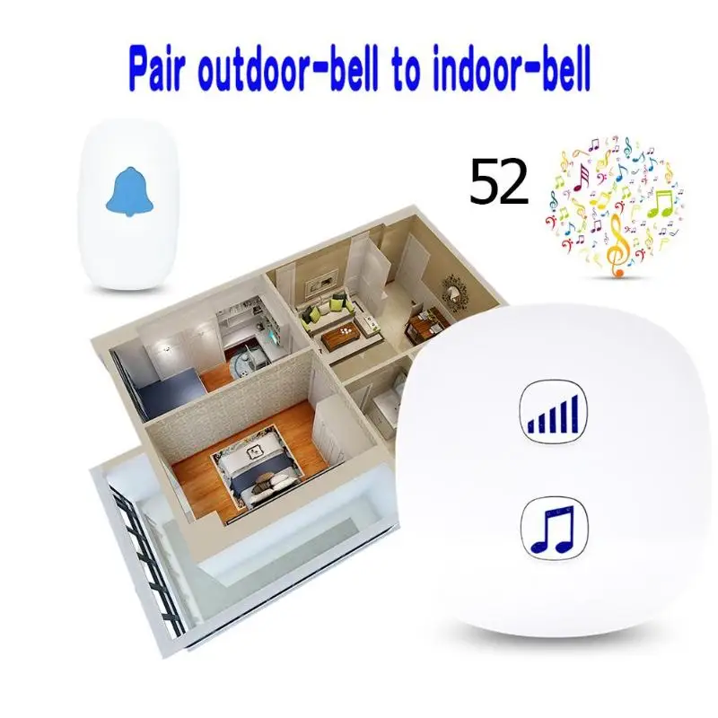 52 Chime Wireless Doorbell Household Safety Intelligent Induction Alarm 52 Chime Wireless Doorbell Household Safety Intelligent Induction Alarm