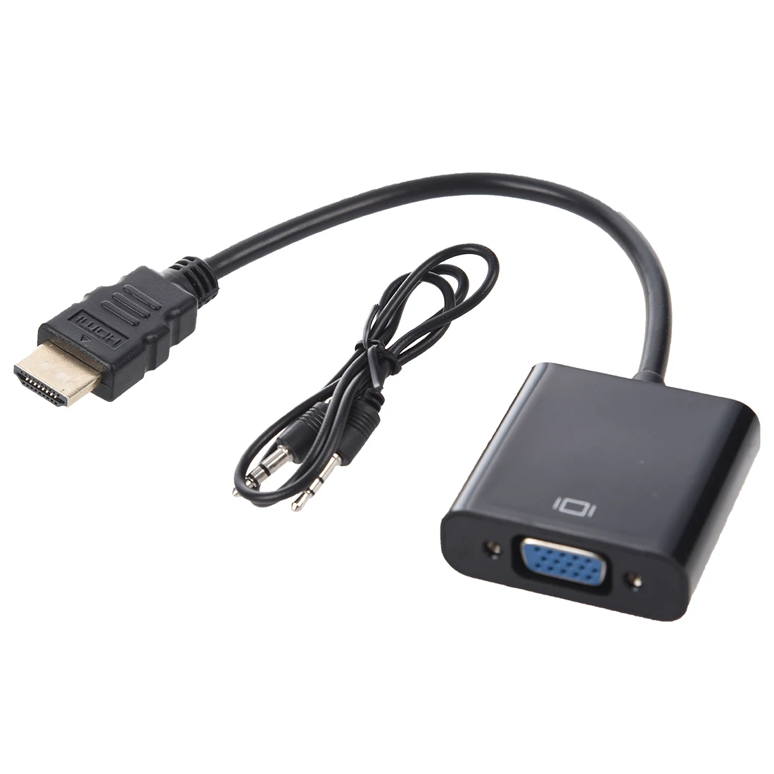  Hdmi a Vga Convertitore Adattatore Jack Audio da 3.5 Mm Full Hd 1080P Nero-Hot