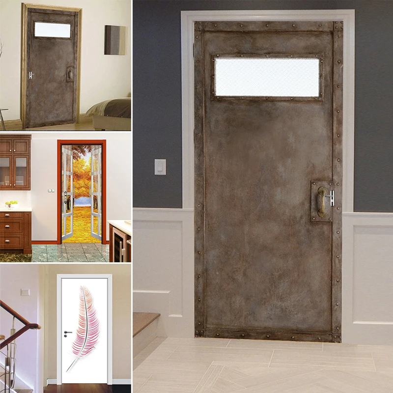 3D خزانة الباب جداريات ملصق PVC القابل للإزالة ملصق ديكور المنزل