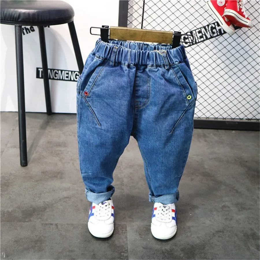 2019 Spring Autumn Boys Jeans Elastic Waist Casual Denim Children Jeans