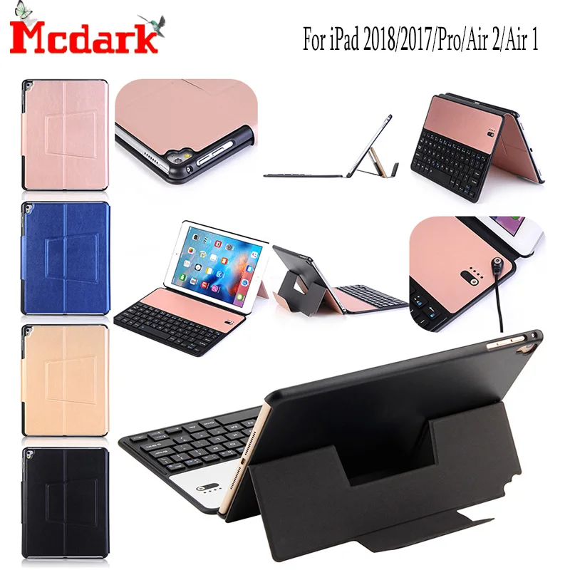 L​uxury Tablet Case 9.7'' For iPad 2018 2017 Cover Funda Aluminum alloy Bluetooth Keyboard Leather Stand Pro Air 2 | Компьютеры