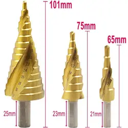 Спираль шаг 4-12/20/32 мм HSS 4241 Сталь большой шаг конуса Титан металла с покрытием сверло сократить инструмент набор электроинструментов