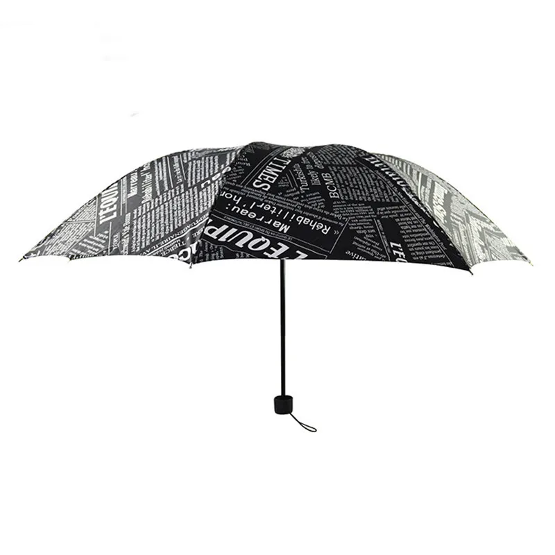 Британский ветер черно-белый газетный зонт складной модный автоматический зонт Анти-УФ солнце/Зонт от дождя зонт от солнца