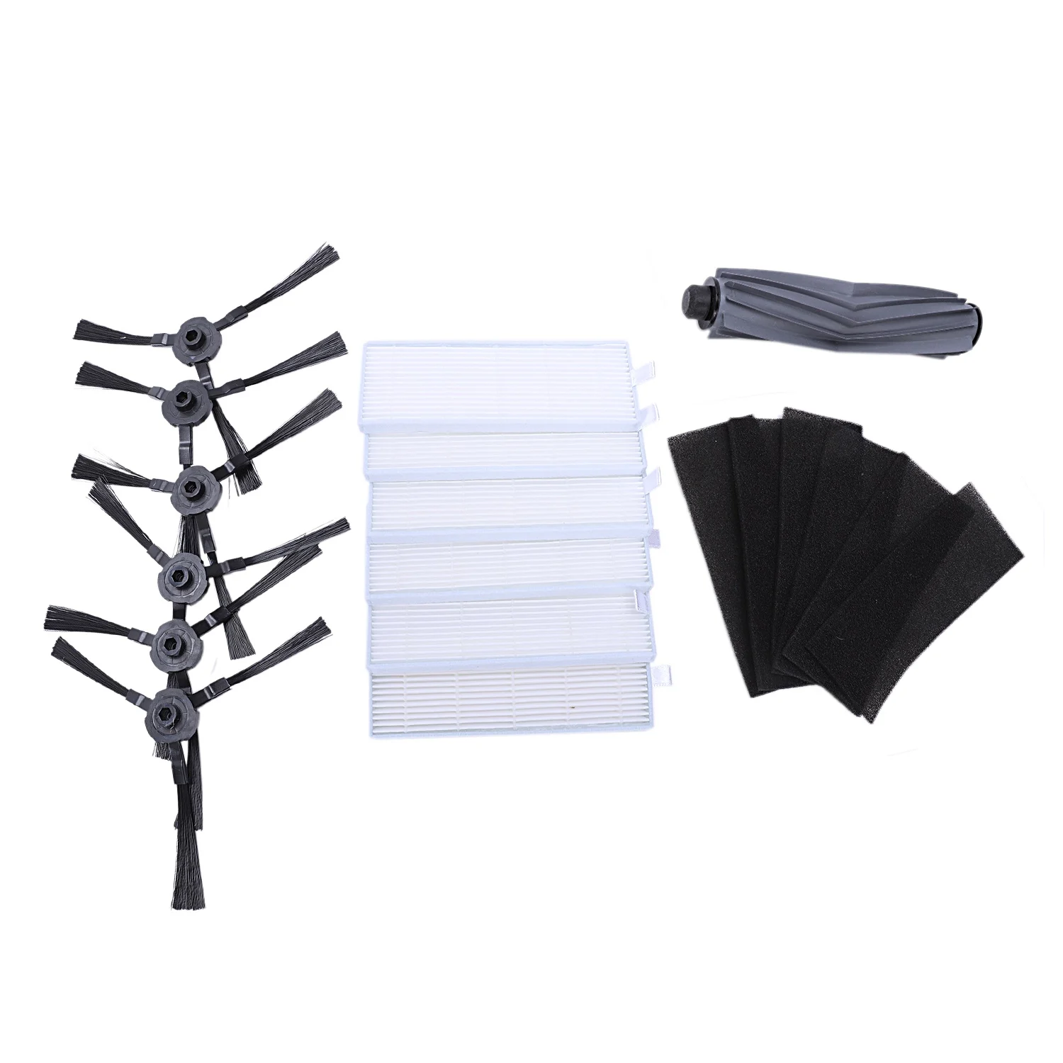 

1xMain Brush+6xPair(Black+White)Hepa Filter+6xSide Brushes For Ilife A8 A6 Danhui Robot Vacuum Cleaner Parts Ilife A8