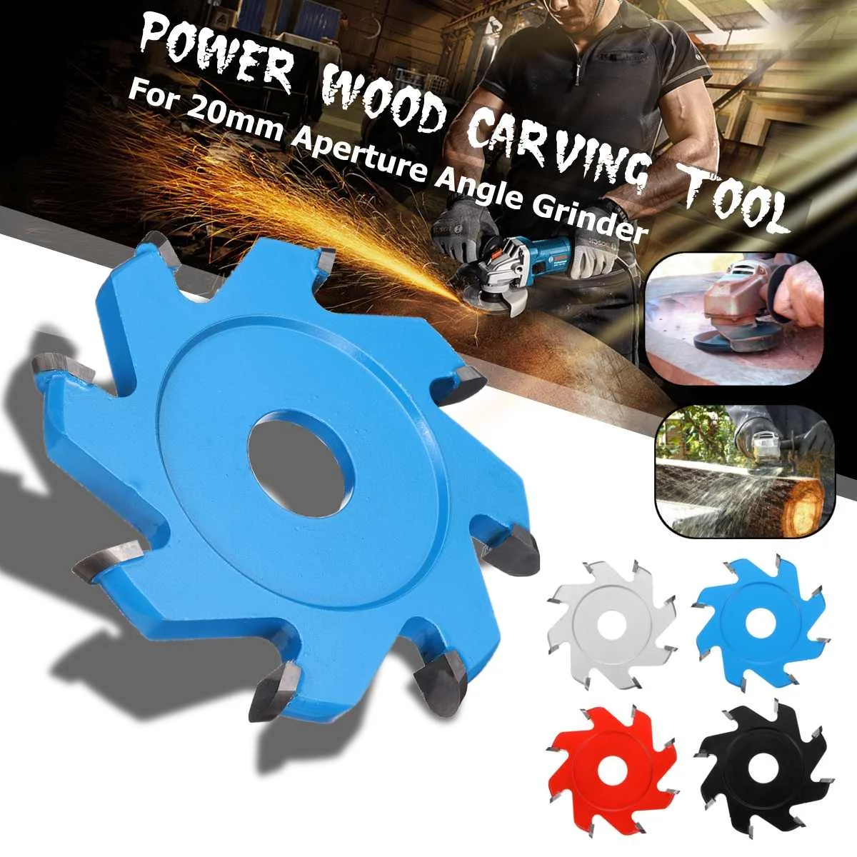 

H20 Power Wood Carving Tools 8-teeth U-type Teeth Blade For 20mm Aperture Angle Grinding Machine