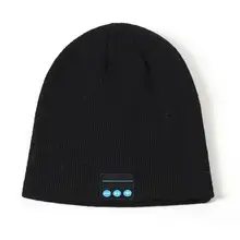 Унисекс Bluetooth беспроводная гарнитура музыка вязаная шапка 180mA литиевая батарея с геометрическими динамиками и микрофоном