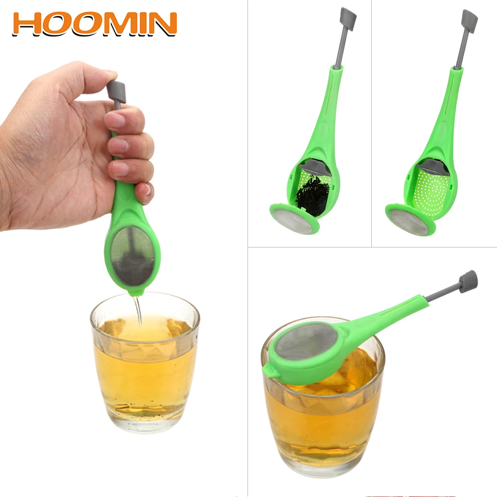 

HOOMIN Tea Infuser Measure Swirl Steep Star Press Built-in plunger Coffee & Tea Strainer Plastic Reusable Tea bag Teaware