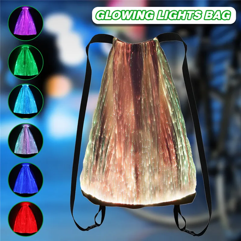 

Novelty Backpack RGB luminous glow drawstring bag luminous fashion backpack 11 modes DC3.7V USB rechargeable Set