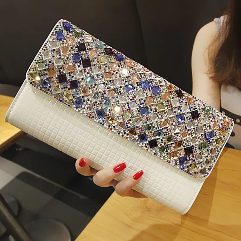 

Fashion Colorful Diamond Wallet Chain Bags For Women 2019 Luxury Handbags Women Bags Designer Purses And Handbag Bolsas Feminina