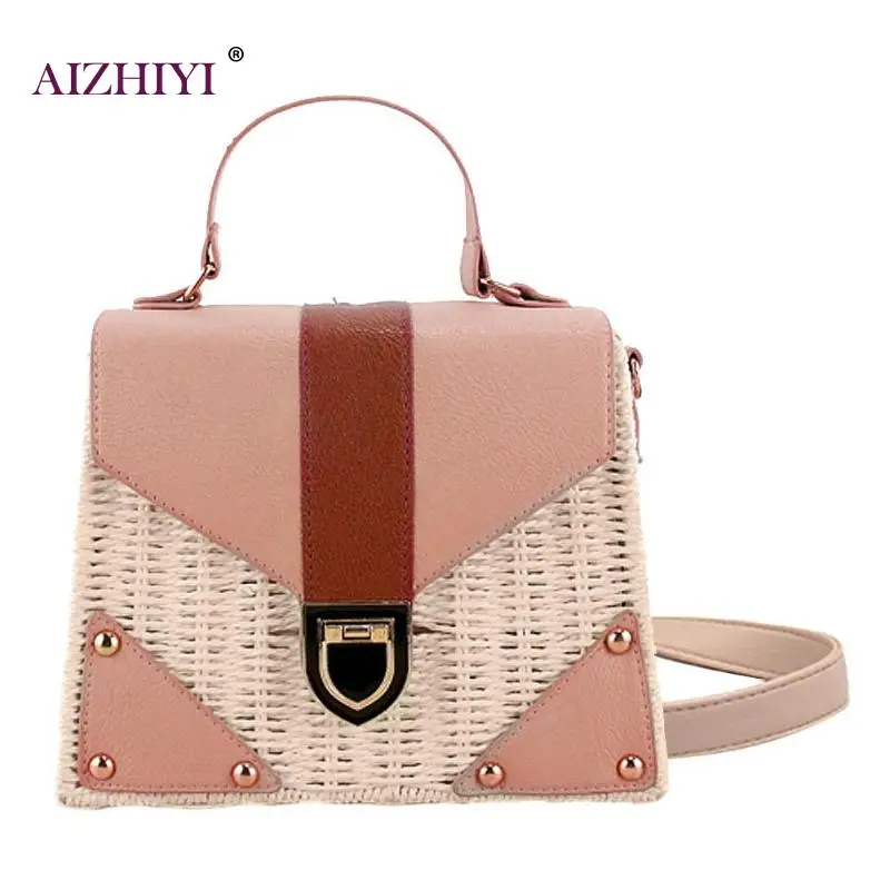 

Ladies Casual Summer Fashion Straw Vintage Shoulder Messenger Handbags Women Retro Rattan Woven Beach Top-handle Crossbody Bag