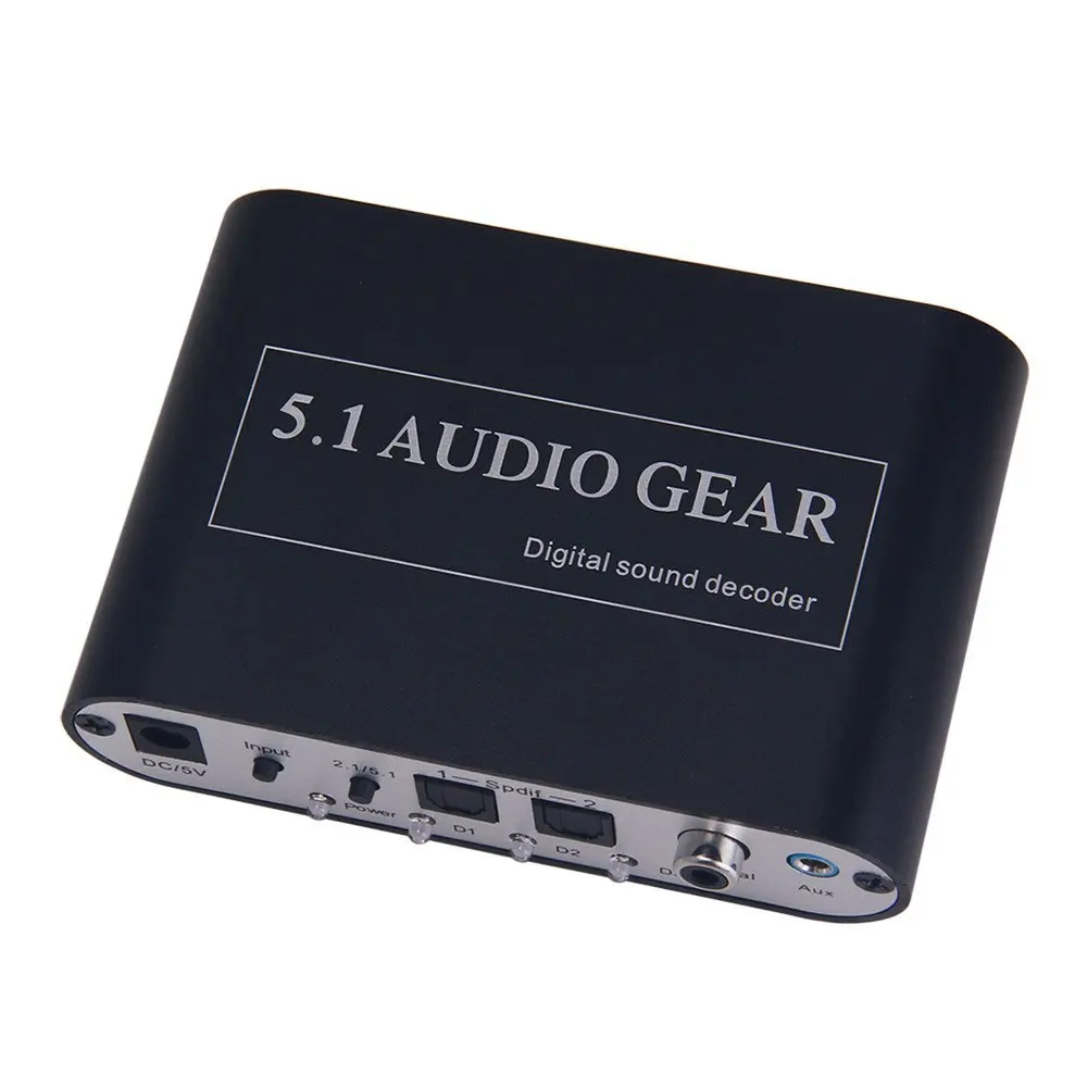 

Transfer DTS / Ac-3 Stereo Signal (R / L) Audio Equipment 5.1 Decoder Converter Black Digital Sound