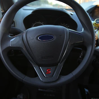 

ABS Steering Wheel Trim Sequins Stickers for Ford Ecosport 2013 -2016 New Fiesta 2012 - 2016 Auto Accessories