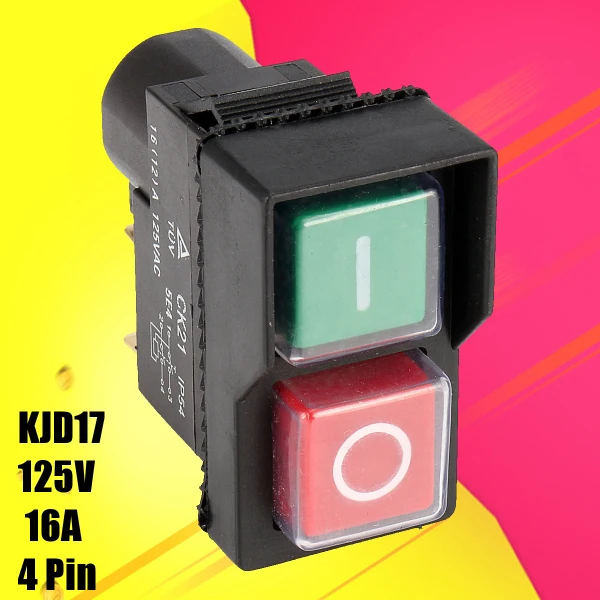 Start Stop No Volt Release Switch Fit Machines Start Stop On Off Volt Release Switch for Workshop Machines KJD17 125V 16A 4Pin|Switches| |  - AliExpress