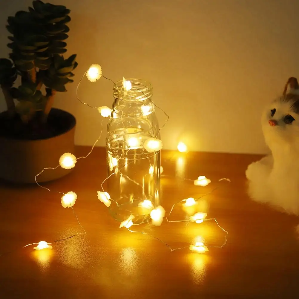 

2m 20LED Flower Style LED Light String Warm White led string for Home Holiday Christmas Decoration light string Lamp